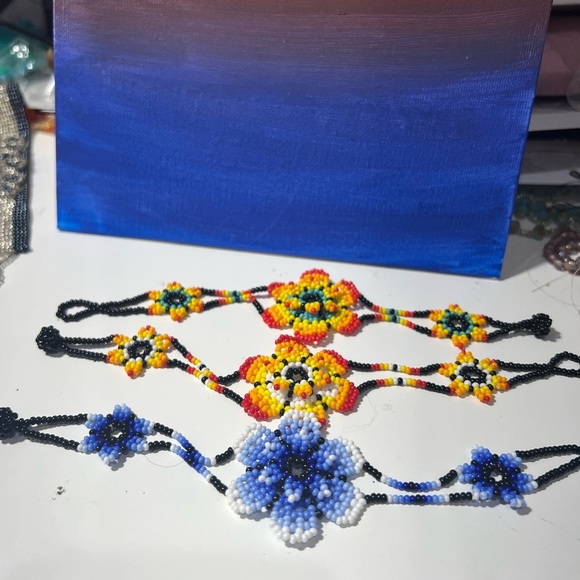 Colorful Beaded Flower Bracelets - Picture 1 of 2